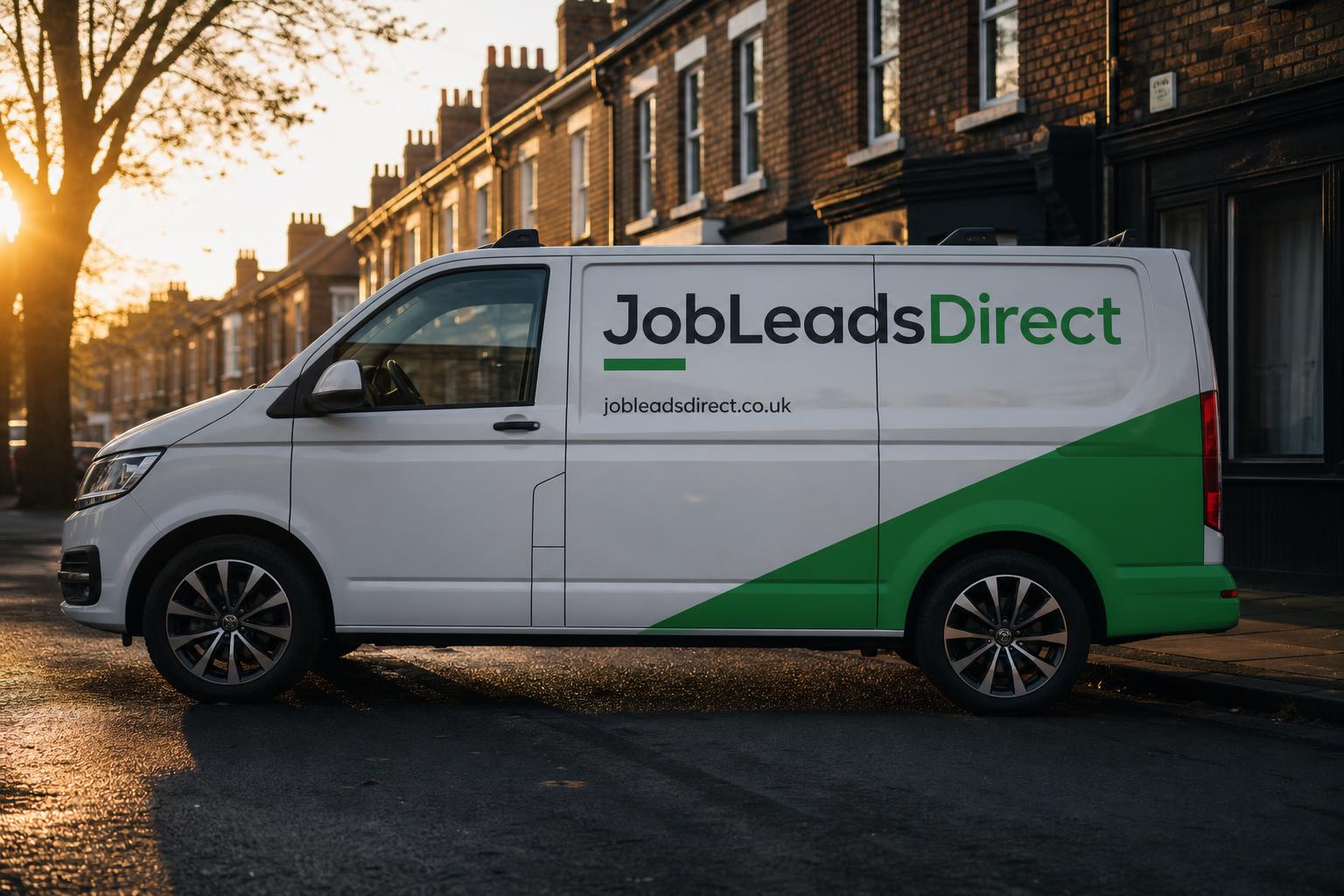 JobLeadsDirect branded work van parked on a UK street